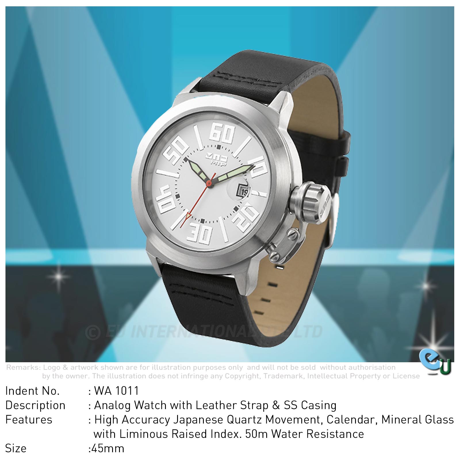 EU International Pte Ltd Analog Watch with leather Strap & SS Casing - Image 1