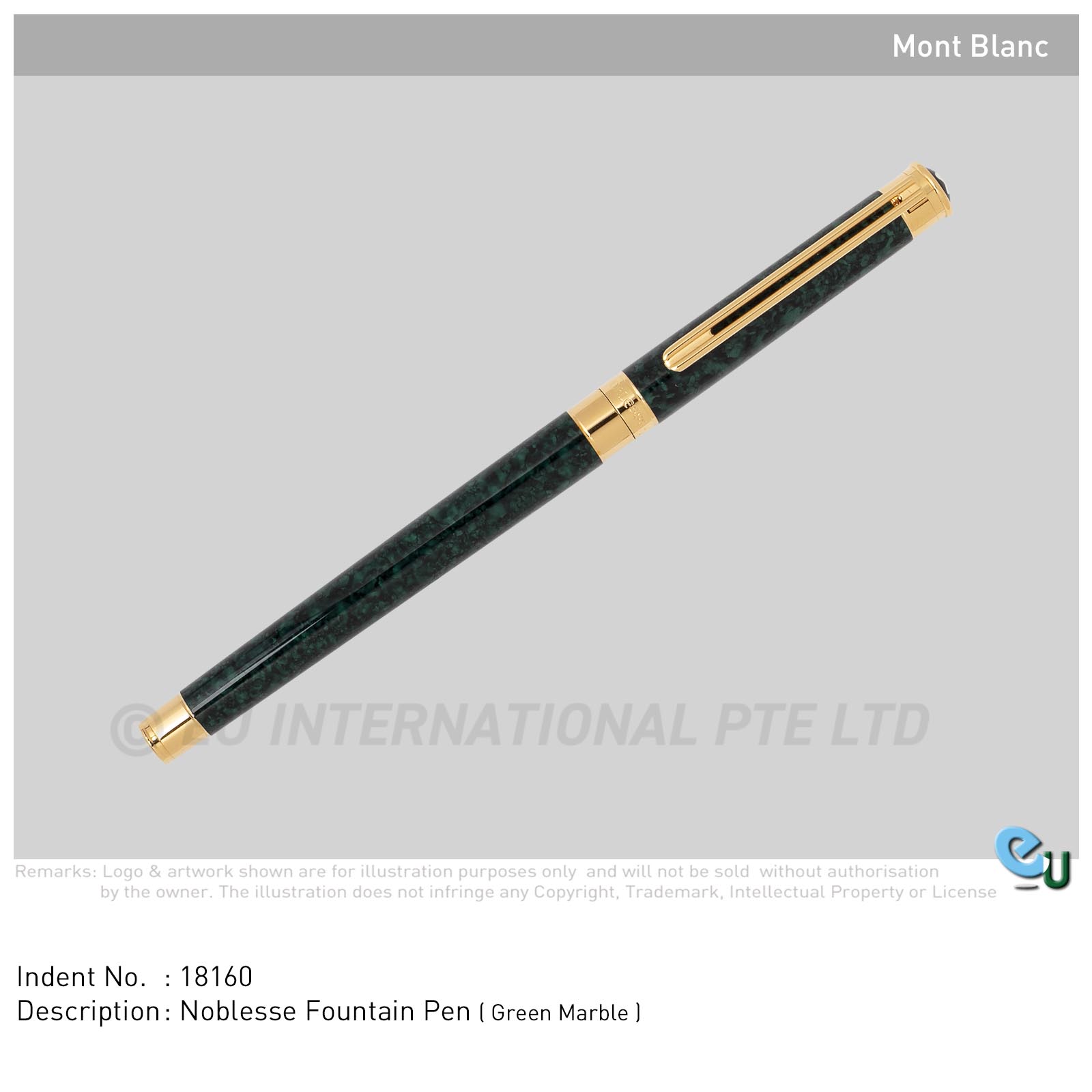 EU International Pte Ltd 18160 Mont Blanc Noblesse Fountain Pen - Image 1