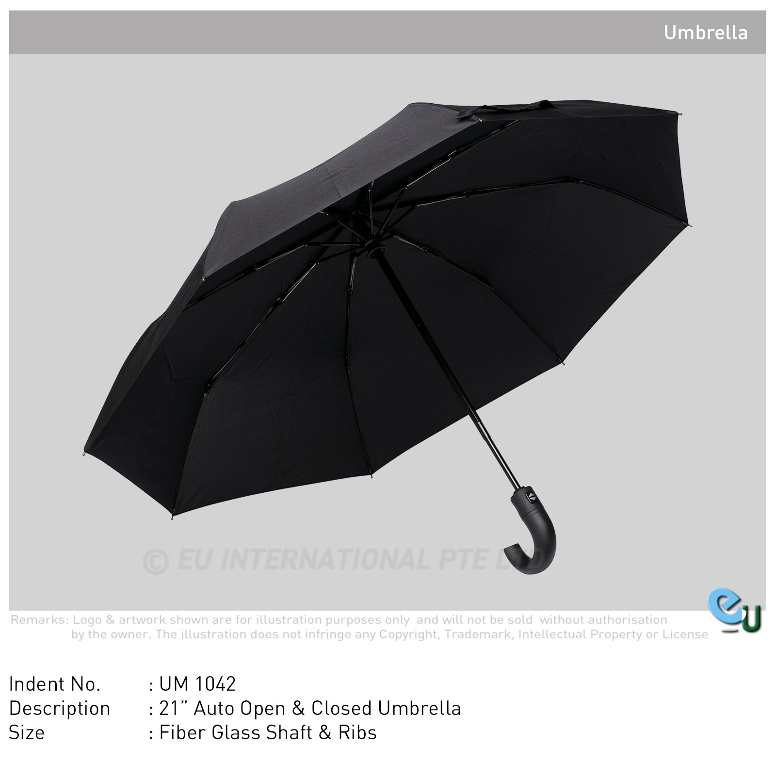 EU International Pte Ltd 21 Auto Open and Closed Umbrella - Image 1