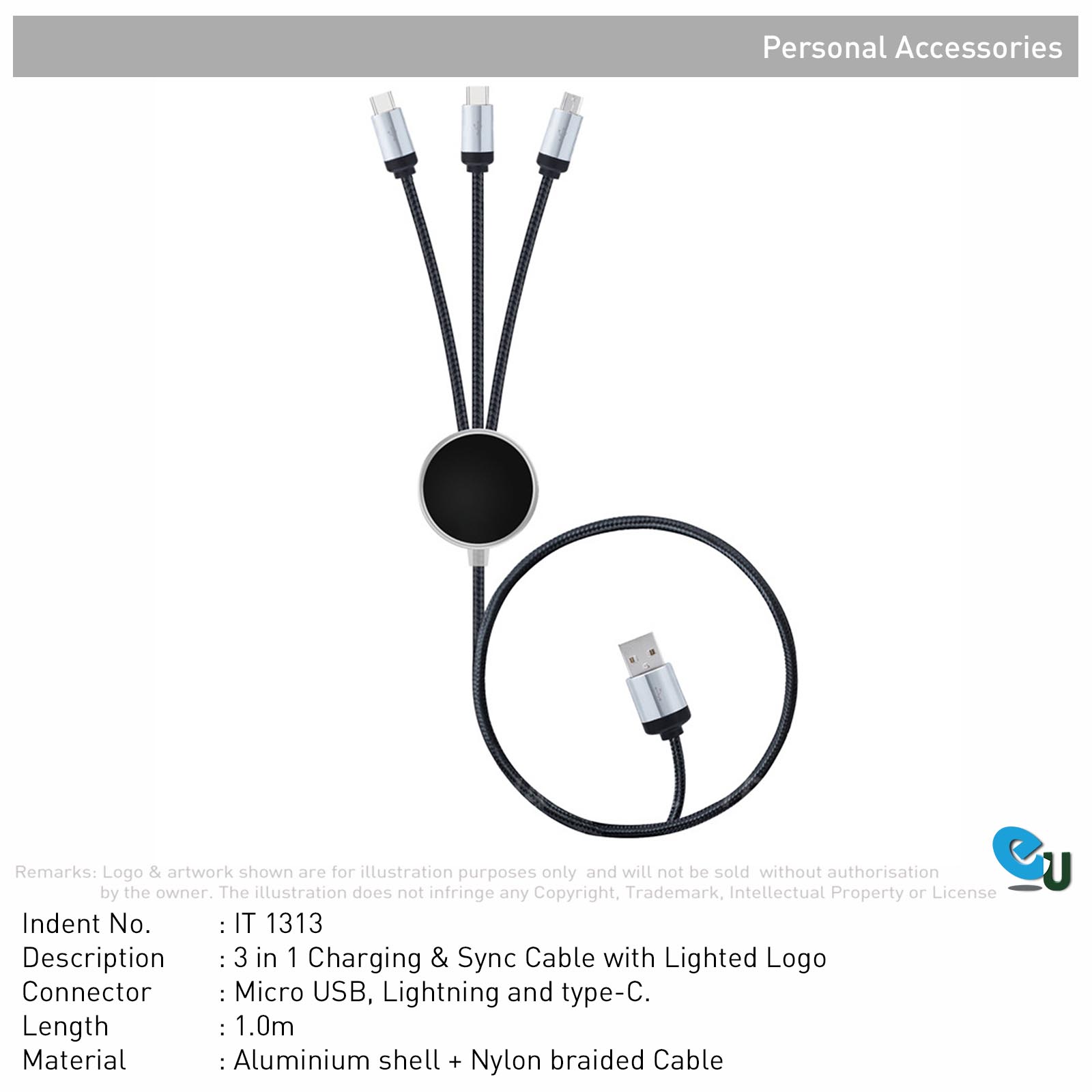 EU International Pte Ltd 3in1 Charging & Sync Cable - Image 1
