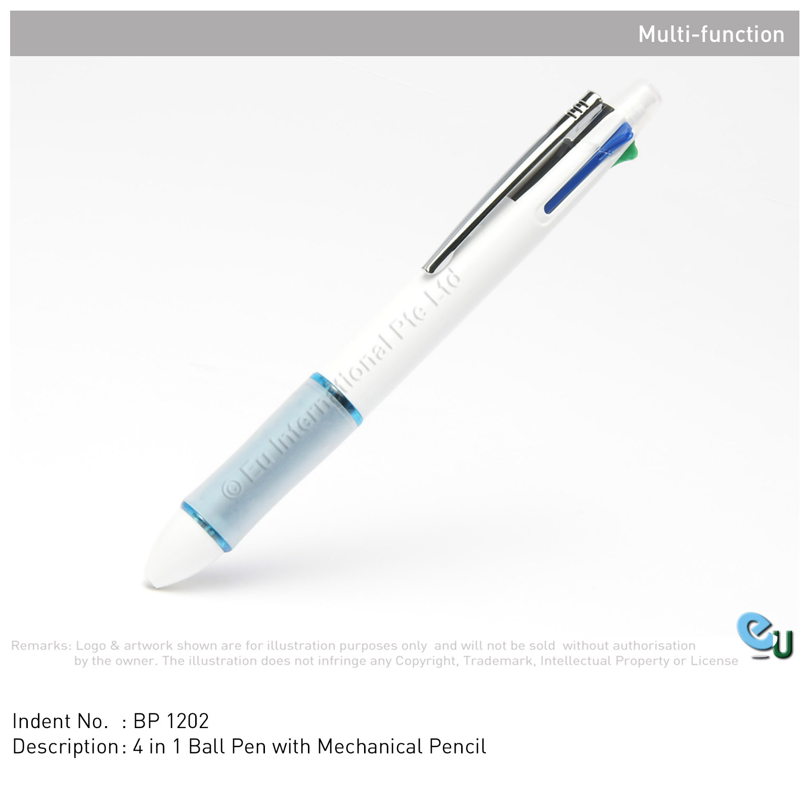 EU International Pte Ltd 4 in 1 Ball Pen with Mechanical Pencil - Image 1