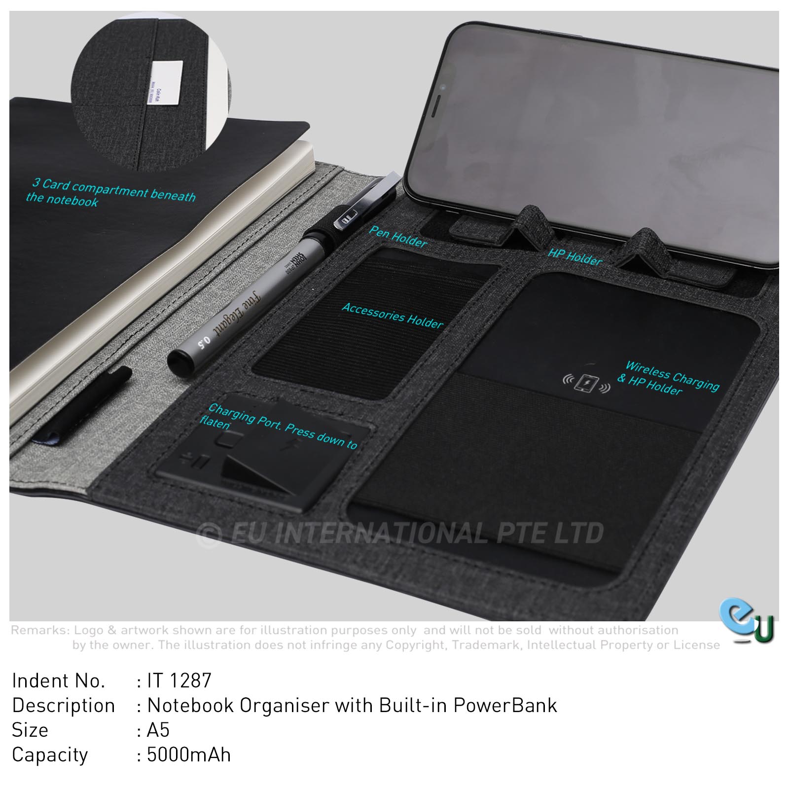 A5-Organiser-with-Wireless-Charging-5000mAh-IT1287-P A5 Organiser with Wireless Charging 5000mAh - Image 1