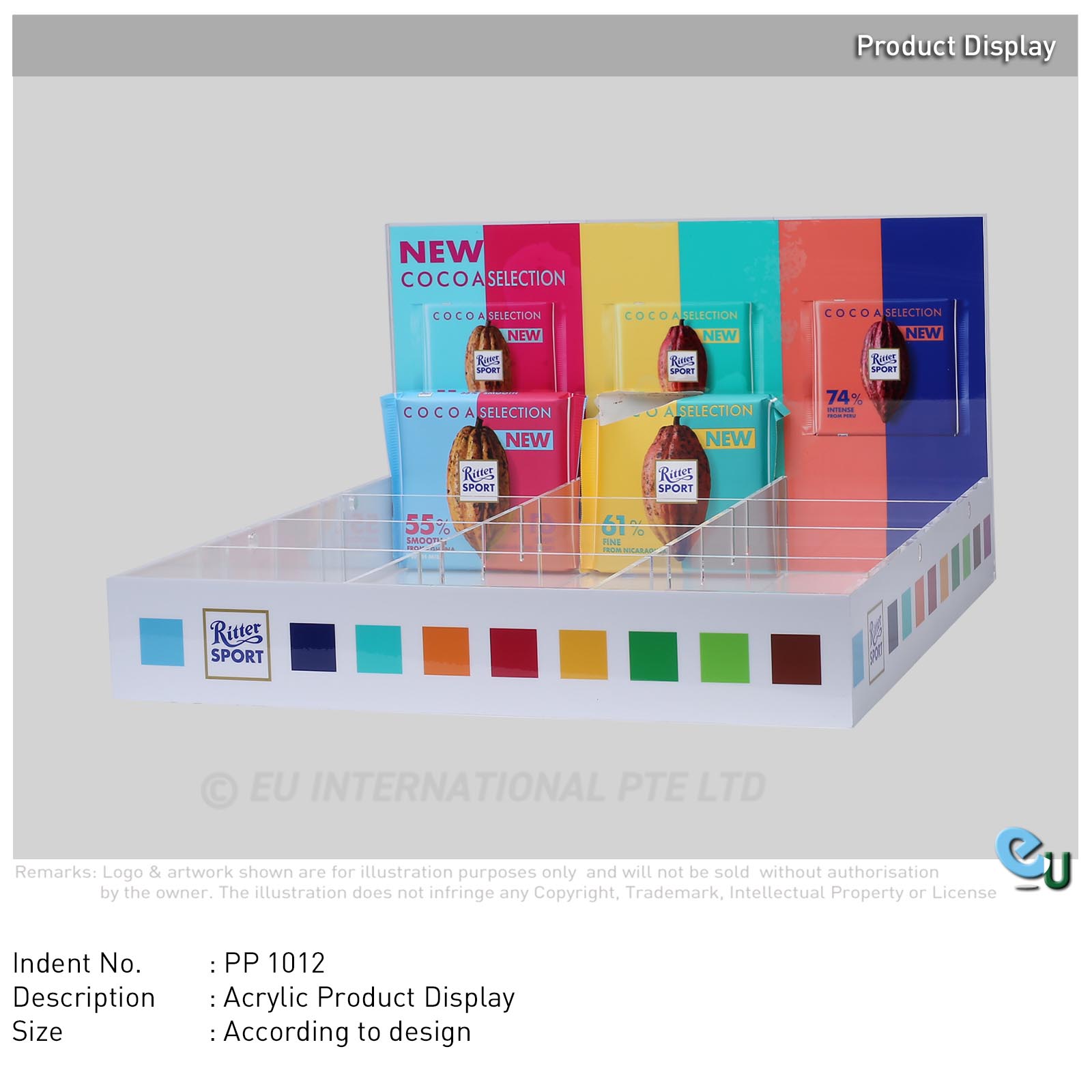 EU International Pte Ltd Acrylic Product Display - Image 1
