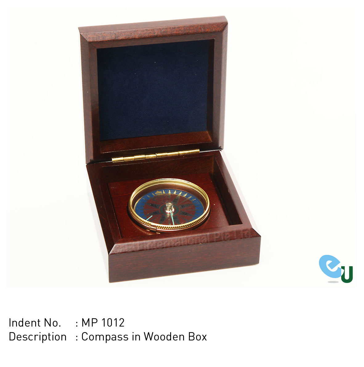 Compass-in-Wooden-Box-MP1012-P Compass on Wooden Box - Image 1