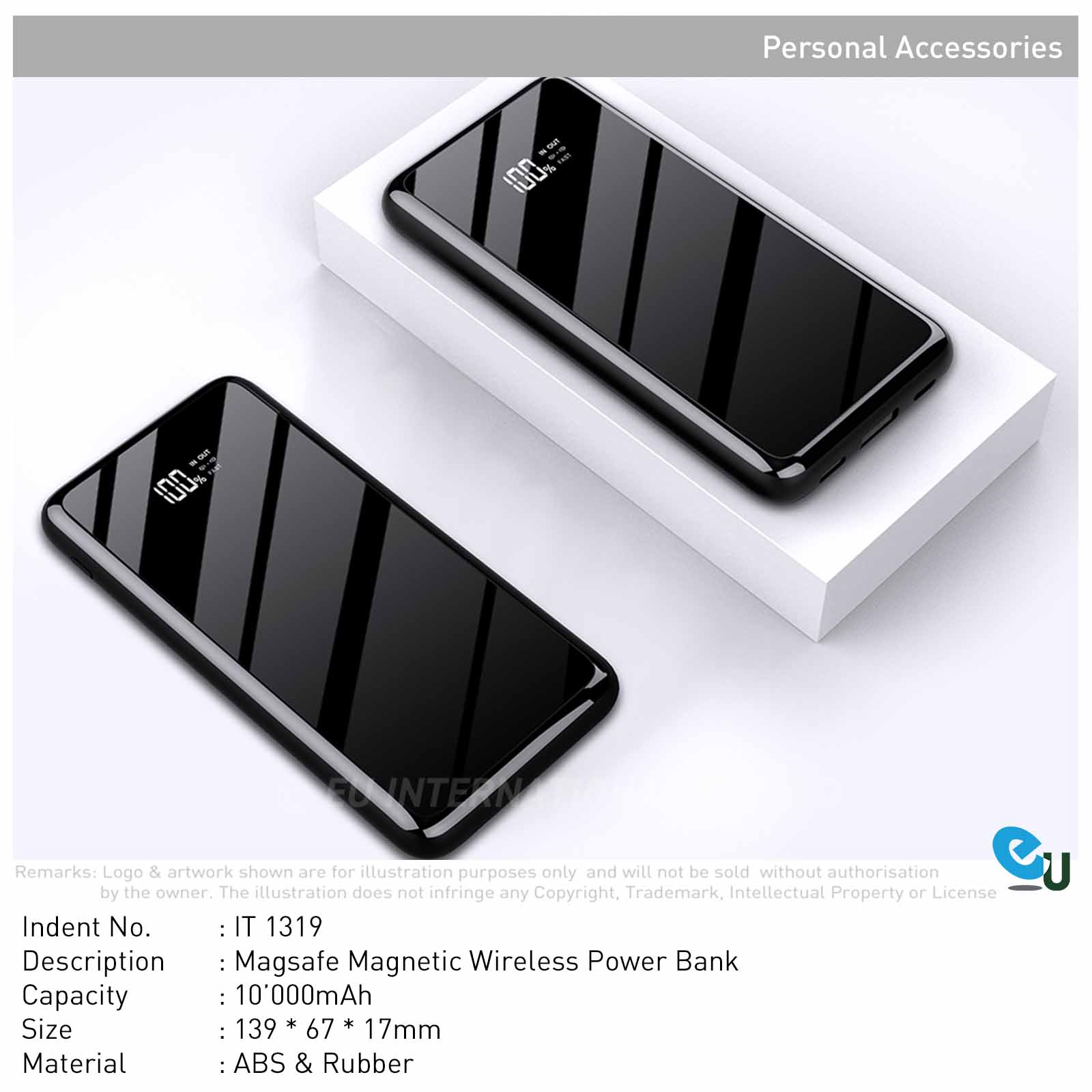 EU International Pte Ltd Power-Bank-Magsafe-Wireless-10kmAh - Image 1