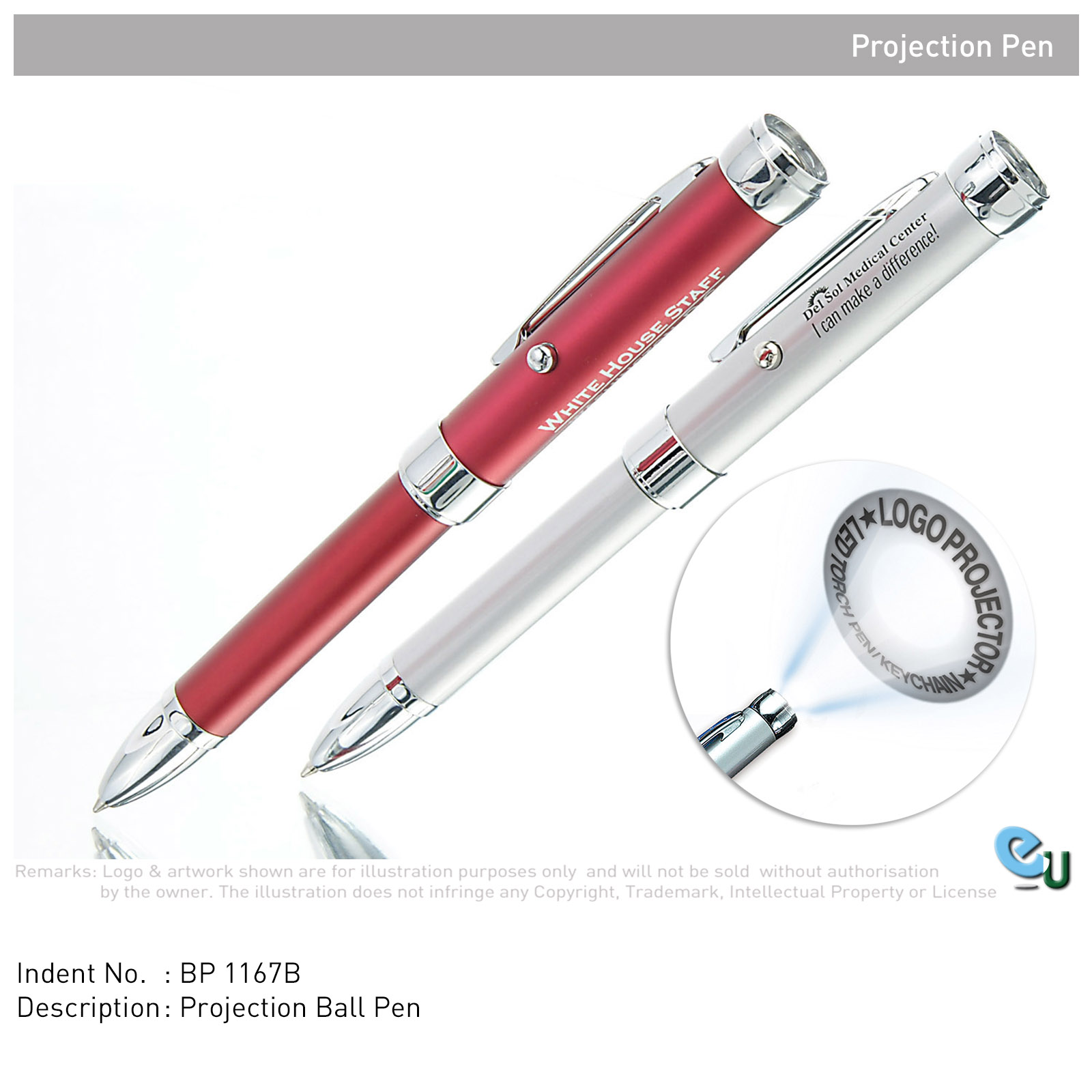EU International Pte Ltd Projection Metal Ball Pen - Image 1