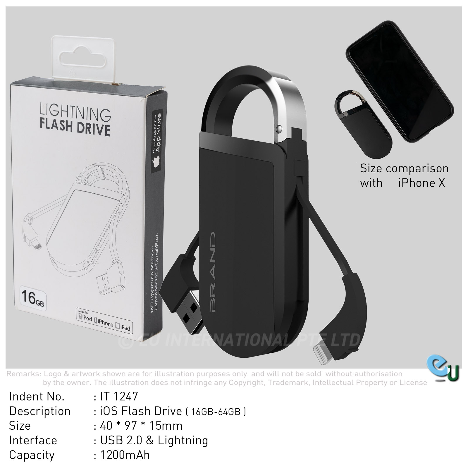 EU International Pte Ltd iOS Flash Drive with Powerbank - Image 1